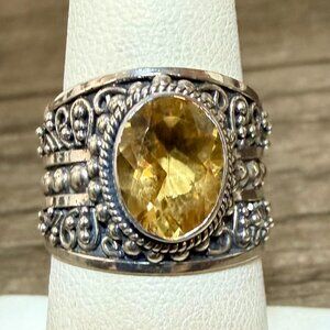 Samuel B Citrine 925 Sterling Silver ring